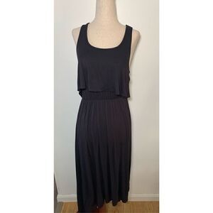 Forever 21 black long maxi dress high low